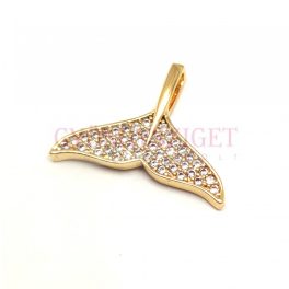 Link - Fins - Gold Colour - Zircon deco - 20x15mm