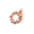 Pendant - Rose Gold Colour - Zircon deco - 12 x 14 x 2mm