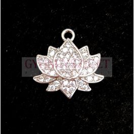 Link - Lotus - Platinum Colour - Zircon deco - 13x12mm