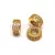 Metallic bead - Cilinder - Gold Colour - Crystal Zircon deco - 8x4mm