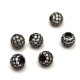 Metallic bead - Round - Gray - Zircon deco - 6mm