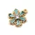 Pendant - Sun - Gold Plated - Zircon deco - 13 x 11 x 3mm