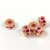 Metallic bead - Cilinder - Rose Gold Colour - Fuchsia Zircon deco - 6 x 3.5 mm