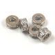 Metallic bead - Cilinder - Platinum Colour - Crystal Zircon deco - 6 x 3.5 mm
