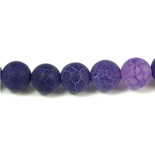 Achát gyöngy - matt purple - 10mm