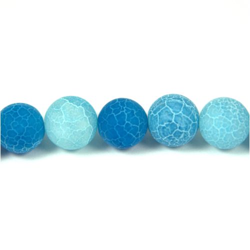 Achát gyöngy - matt turquoise blue - 10mm
