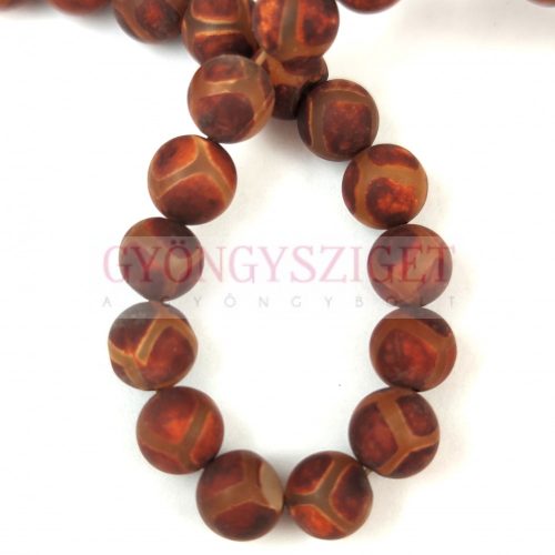 Agate - round bead - Dzy - Dyed - Matt Clay - 8mm - strand