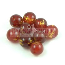 Agate - round bead -Dragon - brown - 8mm