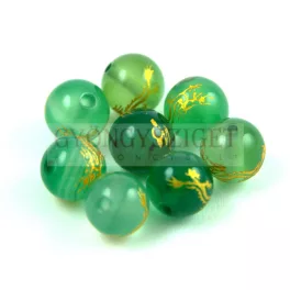 Achát gyöngy - Dragon - green - 8mm