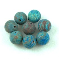 Agate - round bead with blue veins - matt - 8mm