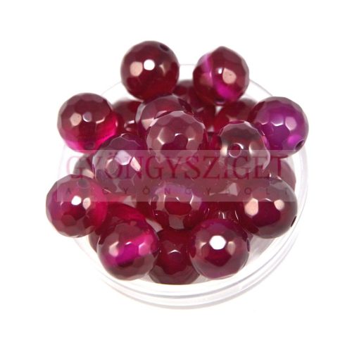 Agate - round bead - faceted- 12mm