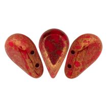 Amos® par Puca®gyöngy - Opaque Coral Red Bronze - 5x8 mm