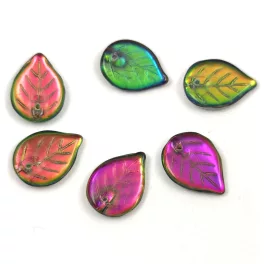   Apple Leaf - cseh üveg szirom gyöngy - Crystal Vitrail - 18x13mm