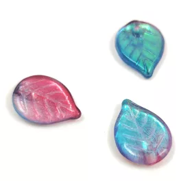   Apple Leaf - cseh üveg szirom gyöngy - Crystal Vitrail Medium Red - 18x13mm
