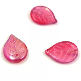   Apple Leaf - cseh üveg szirom gyöngy - Crystal Red AB - 18x13mm