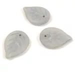 Apple Leaf - cseh üveg szirom gyöngy - Crystal Silver Matt - 18x13mm