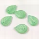 Apple Leaf - cseh üveg szirom gyöngy - Crystal Matt Mint - 18x13mm