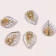 Apple Leaf - cseh üveg szirom gyöngy - Amethyst Gold - 18x13mm