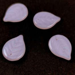 Apple Leaf - cseh üveg szirom gyöngy - Violet - 18x13mm