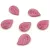 Apple Leaf - cseh üveg szirom gyöngy - Pink Matt Violet - 18x13mm