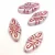Czech Pressed Arabesque Glass Beads - Alabaster AB Fuchsia - 19x9mm