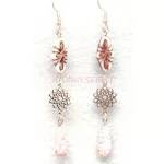 Czech Pressed Arabesque Glass Beads - Alabaster Matt Sliperit - 19x9mm