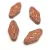 Czech Pressed Arabesque Glass Beads - Alabaster Matt Rose Copper - 19x9mm