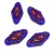 Czech Pressed Arabesque Glass Beads - Sapphire Copper - 19x9mm