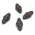 Czech Pressed Arabesque Glass Beads - Trans Capri Copper - 19x9mm
