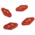Czech Pressed Arabesque Glass Beads - Red Gold - 19x9mm
