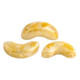   Arcos® par Puca®gyöngy gyöngy - Opaque Beige Spotted - 5x10 mm
