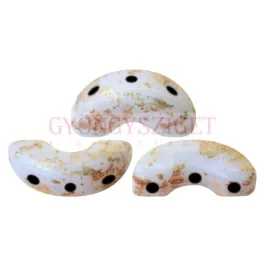 Arcos® par Puca®gyöngy - Opaque White Splash - 5x10 mm