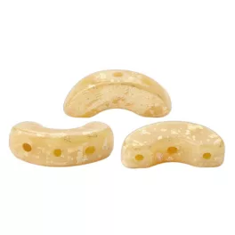 Arcos® par Puca®gyöngy - Opaque Beige Splash - 5x10 mm