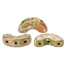 Arcos® par Puca®gyöngy - Opaque Green Tweedy - 5x10 mm