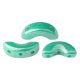 Arcos® par Puca®gyöngy - Opaque Green Turquoise Luster - 5x10 mm