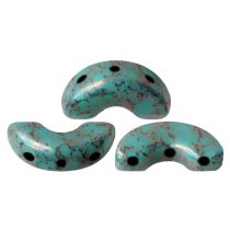   Arcos® par Puca®gyöngy - Opaque Green Turquoise Bronze - 5x10 mm