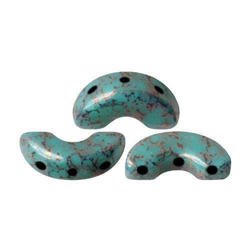 Arcos® par Puca®bead - Opaque Green Turquoise Bronze - 5x10 mm