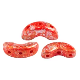  Arcos® par Puca®gyöngy - Opaque Light Coral Red Tweedy - 5x10 mm