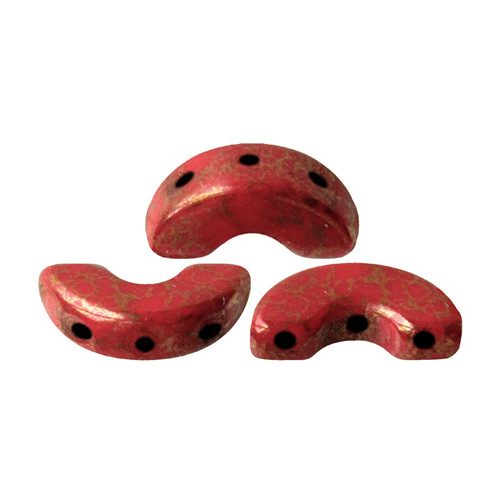 Arcos® par Puca®gyöngy - Opaque Coral Red Bronze - 5x10 mm