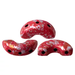   Arcos® par Puca®gyöngy - Opaque Coral Red Tweedy - 5x10 mm