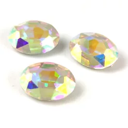 AURORA ovális kaboson - 14x10mm - Crystal-ab