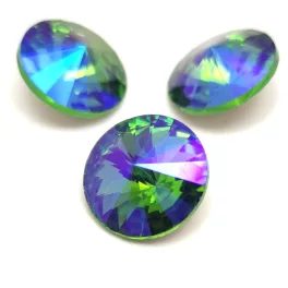 AURORA kristály rivoli - 14mm - Peridot Shimmer