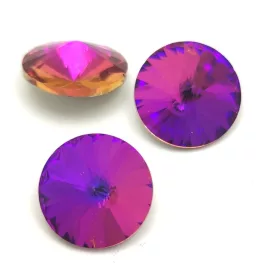 AURORA kristály rivoli - 14mm - Violet Blue