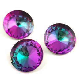 AURORA kristály rivoli - 18mm - Heliotrope