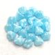 Czech pressed flower bead - Bluebell - Opal Aqua - 4x6mm