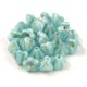 Cseh préselt virág gyöngy - harangvirág - Opal Light Turquoise Blue Gold - 4x6mm - 20+2db