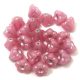 Czech pressed flower bead - Bluebell - Opal Pink Silver - 4x6mm
