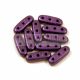 Czech Mates Beam - 3hole  - matte metallic purple - 3x10mm
