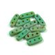 Czech Mates Beam - 3hole  - Turquoise Green Picasso - 3x10mm