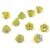 Czech pressed flower bead - Bluebell - Green Blend Silver - 6x8mm
